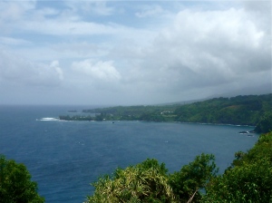 A view of the Pacific from the Road to Hana
